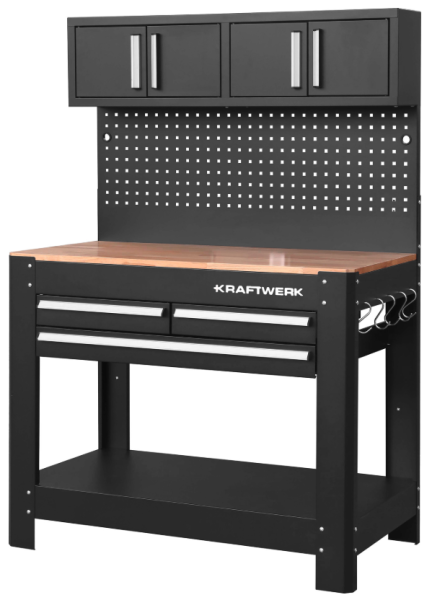 Kraftwerk Werkbank mit 3 Schubladen und 2 Oberschränke